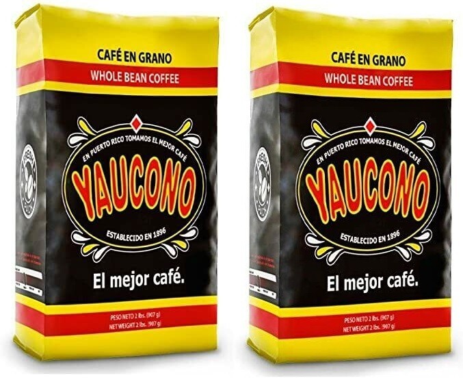 CAFE YAUCONO, MEDIUM ROAST WHOLE BEAN COFFEE (2 BAGS of 2 Pounds)