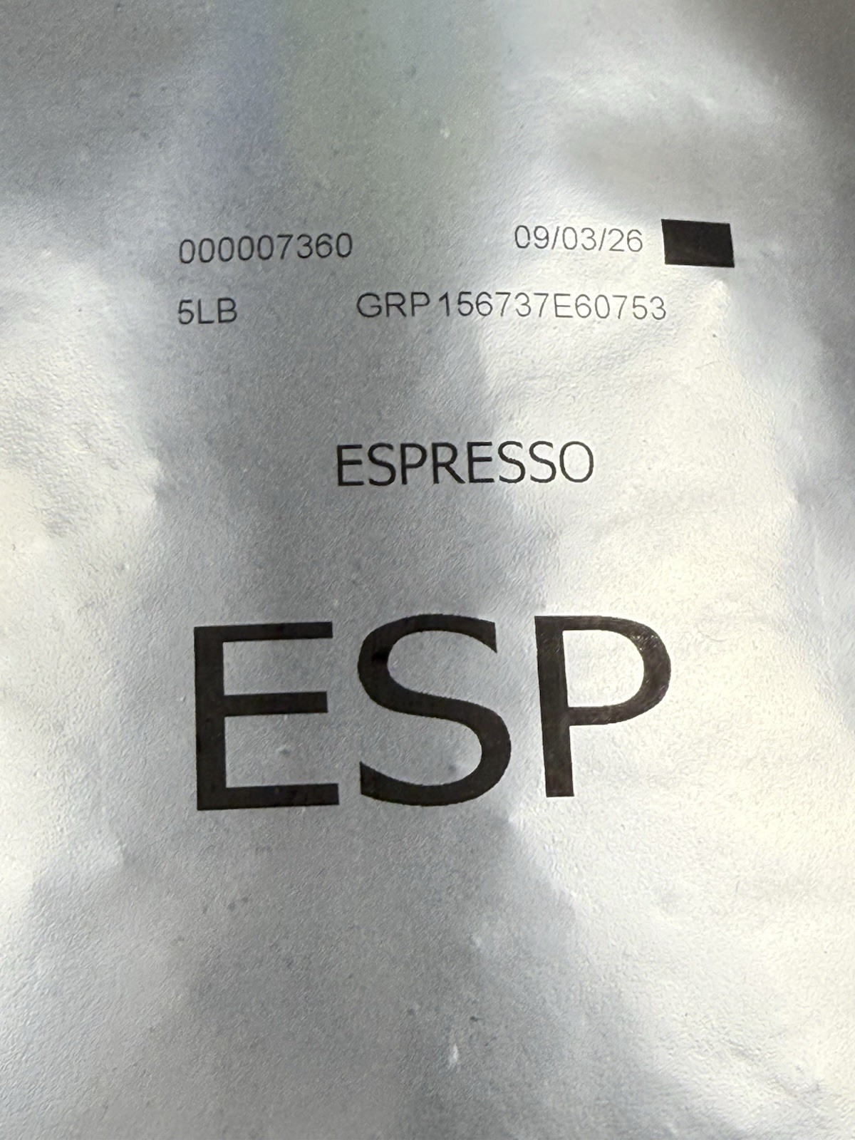 Starbucks 5lb Espresso Whole Coffee Beans NEW Sealed BB 9/03/26