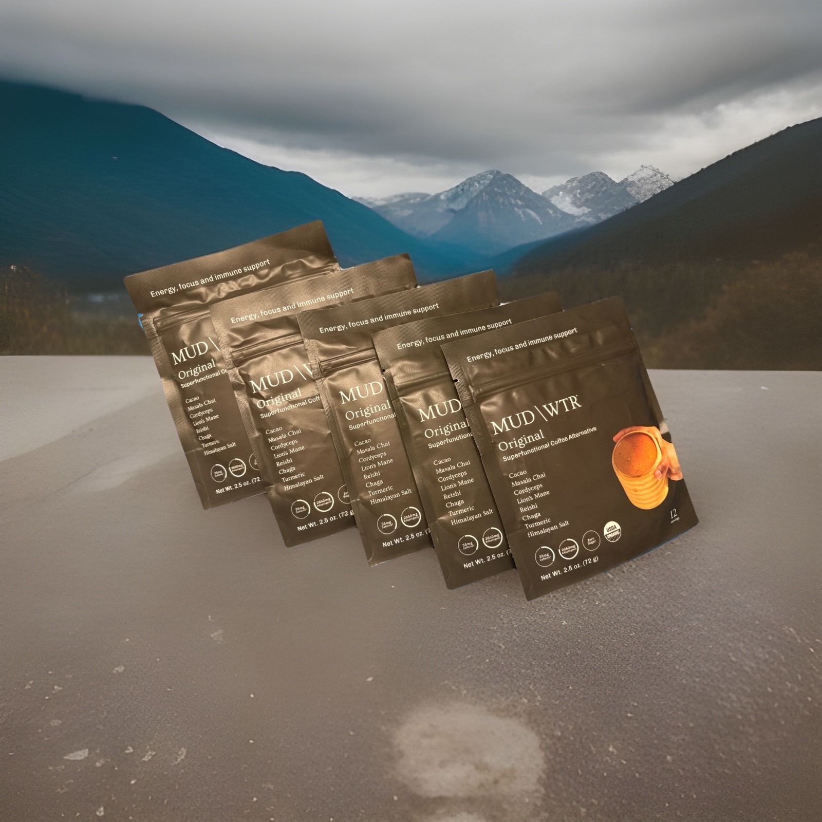 MUD WTR Organic Mushroom Coffee Alternative – 2.5oz (5 PACK) FREE SHIPPING VEGAN