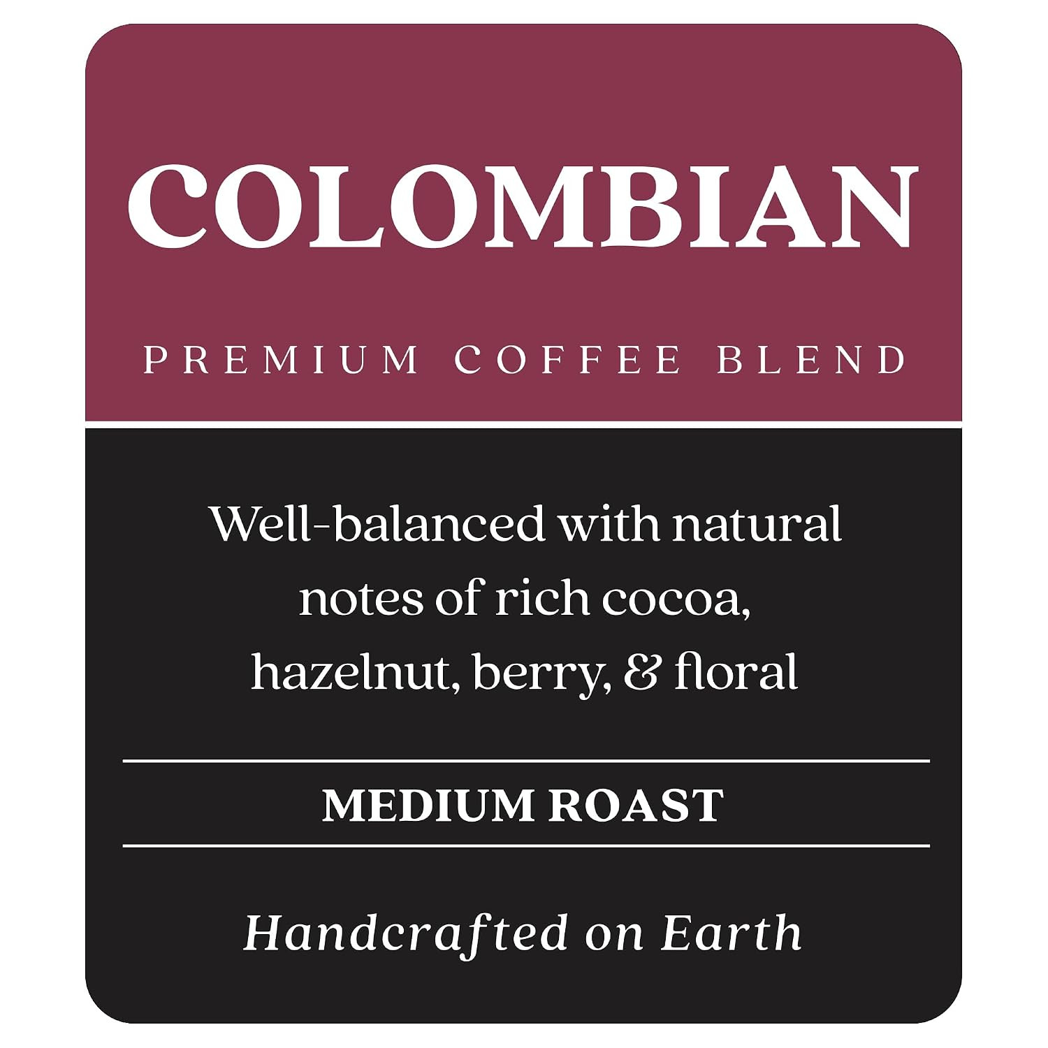 Medium Roast Whole Bean Coffee, Colombian Blend, 2 Lb