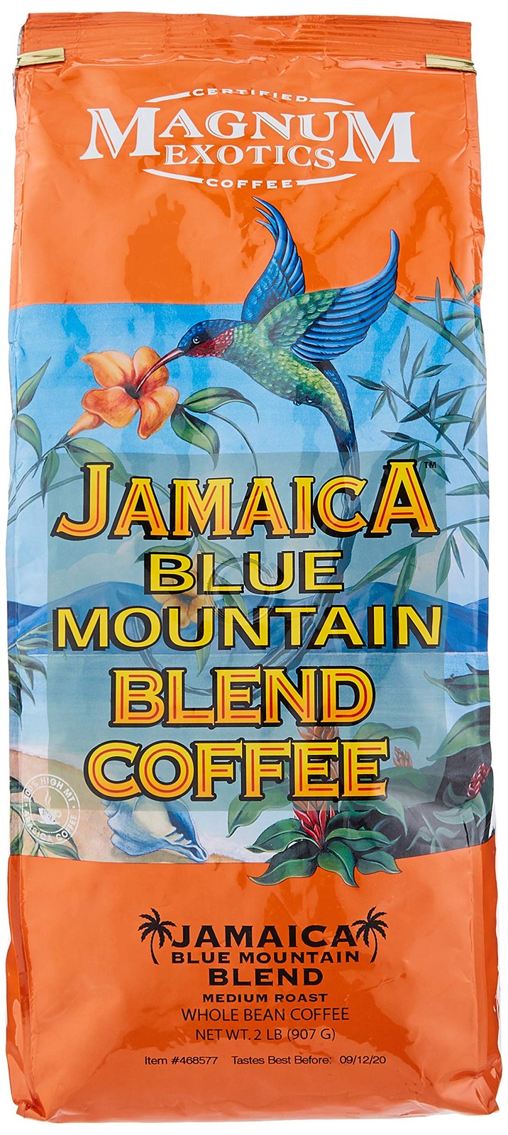 Magnum Jamaica Blue Mountain Coffee Blend – 2lbs Whole 32 Ounce (Pack of 4)