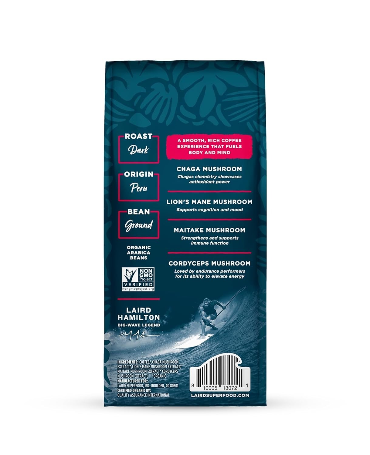 12 oz Organic Dark Roast Coffee Infused with Chaga & Lion’s Mane Mushrooms