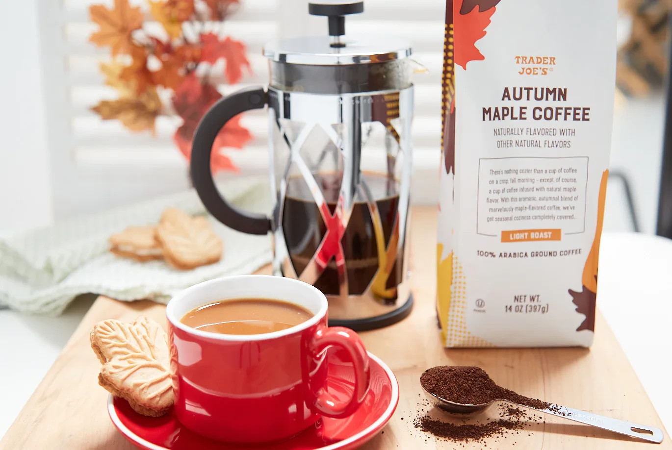 Trader Joe’s 14 oz AUTUMN MAPLE COFFEE 100% Arabica Ground Coffee * BB 12/2026 *