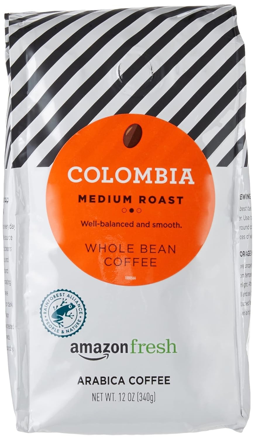 Fresh Colombia Whole Bean Coffee, Medium Roast, 12 Ounce