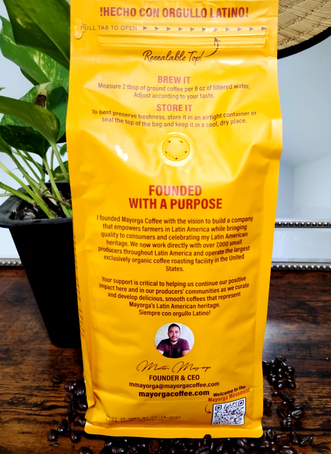 Mayorga Cafe Dark Roast USDA Organic Specialty Grade Whole Bean Coffee 2 Lb NEW