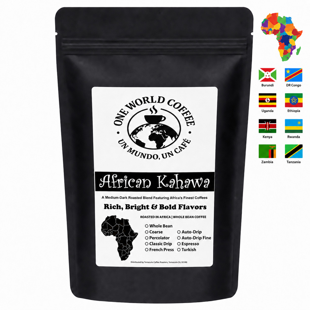 Africa Origin African Speciality Coffee Medium Dark Roast Whole Bean or Ground