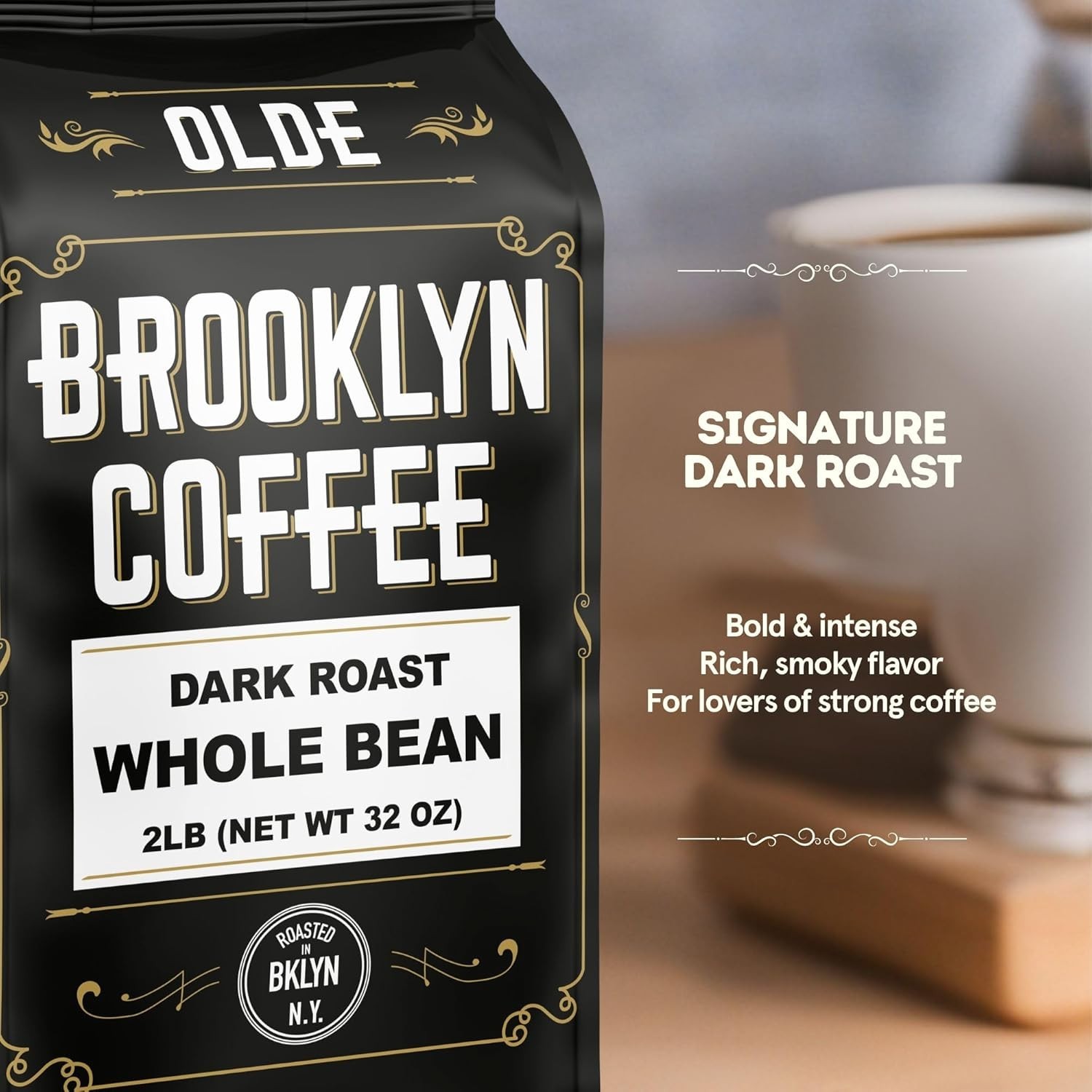32oz Whole Bean Classic Dark Roast – Smooth and Bold NYC Roasted Coffee