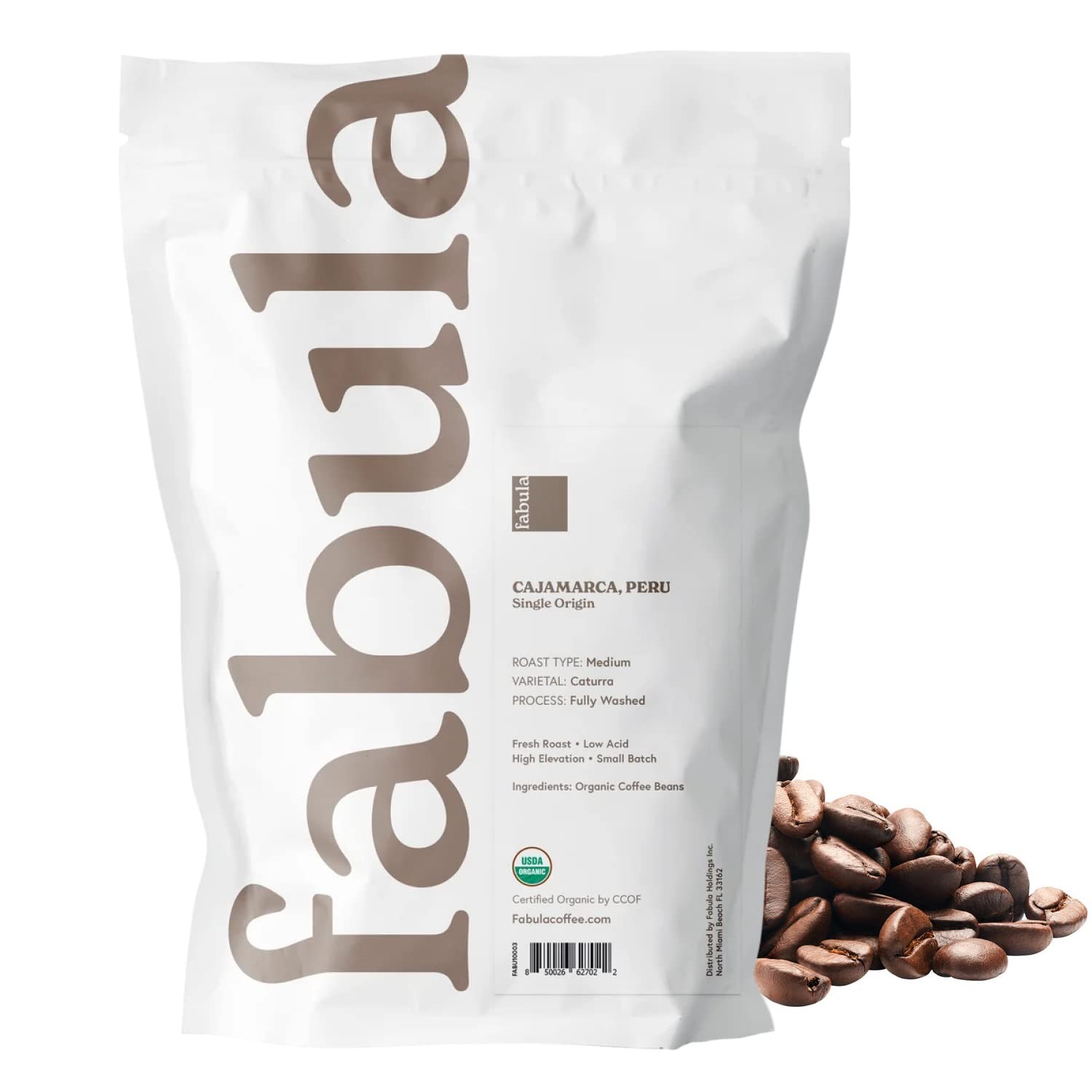 Fabula Low Acid Coffee Beans Whole, USDA Organic Coffee Beans Medium Roast – …
