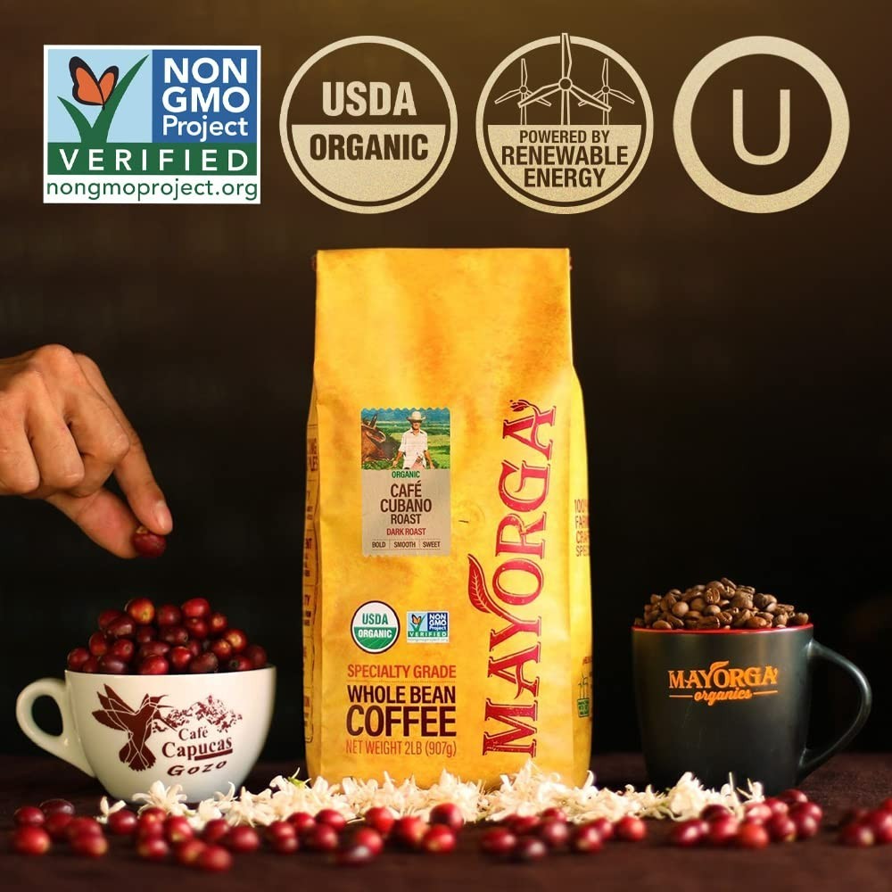 12oz USDA Organic Dark Roast Whole Bean Coffee – Smooth, Bold Flavor Experience