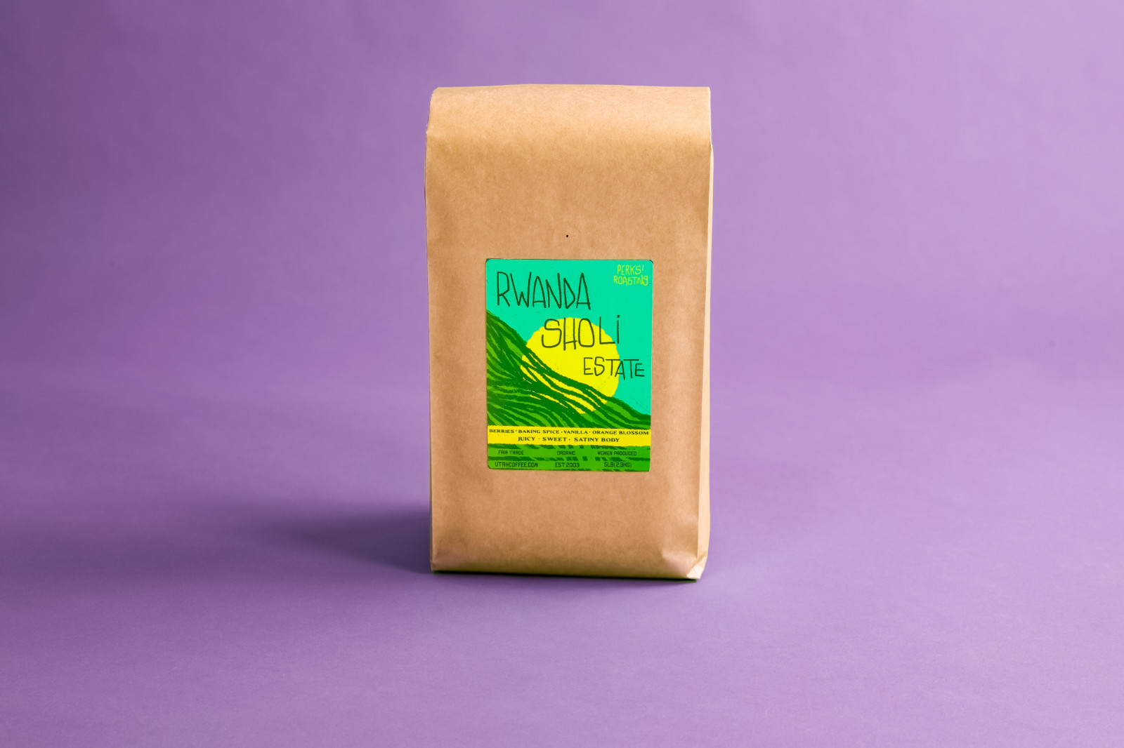Perks! Rwanda “Sholi Estate” Light Roast Whole Bean Coffee – 5lb Bag