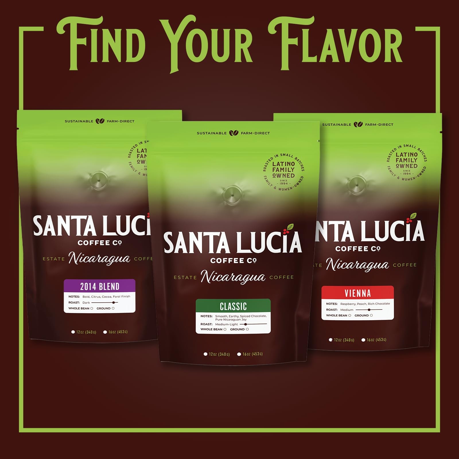 Santa Lucia Coffee – Grand Reserve Classic Medium Roast Nicaraguan Coffee – Medi