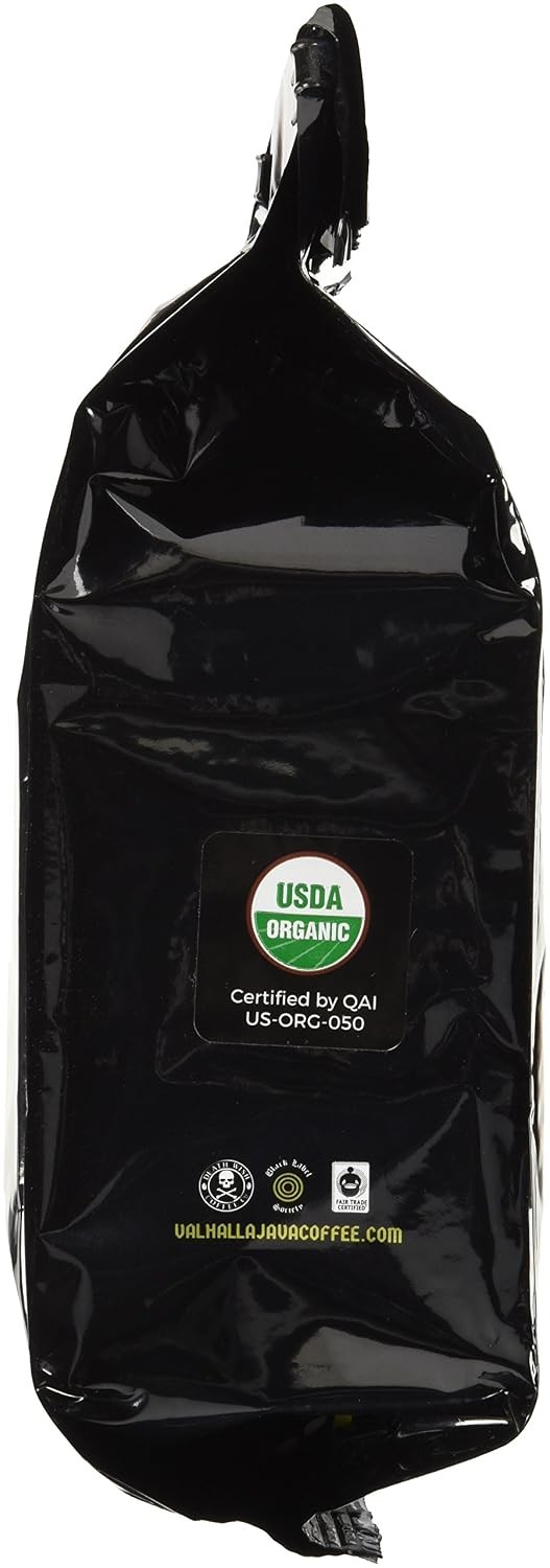 Valhalla Java Dark Roast Ground Coffee 12 Oz Bold & Intense Blend of Arabica