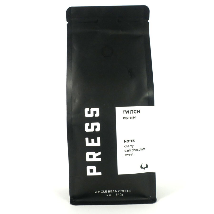 Press Twitch Espresso, Cherry, Dark Chocolate, Sweet, Whole Bean Coffee 12 oz