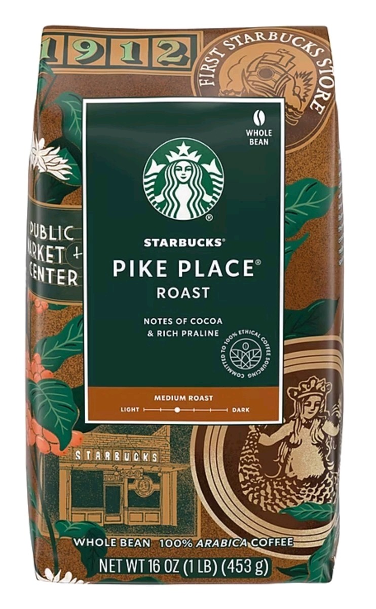 Starbucks Pike Place Whole Bean Coffee (453g/1lb)