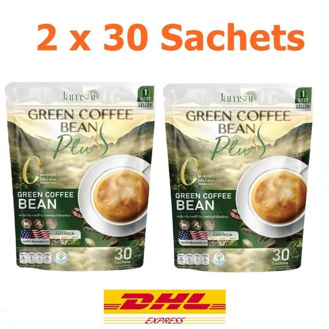 2x Jamsai Green Coffee Bean Plus richer taste and numerous health benefits
