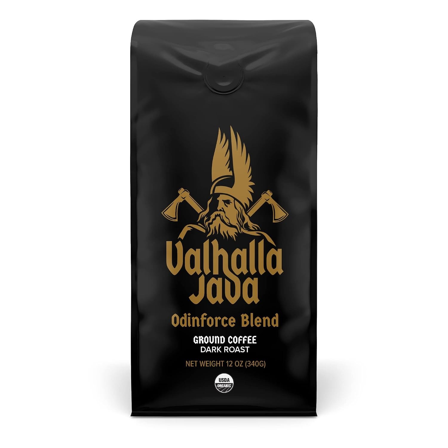 Valhalla Java Dark Roast Ground Coffee 12 Oz Bold & Intense Blend of Arabica