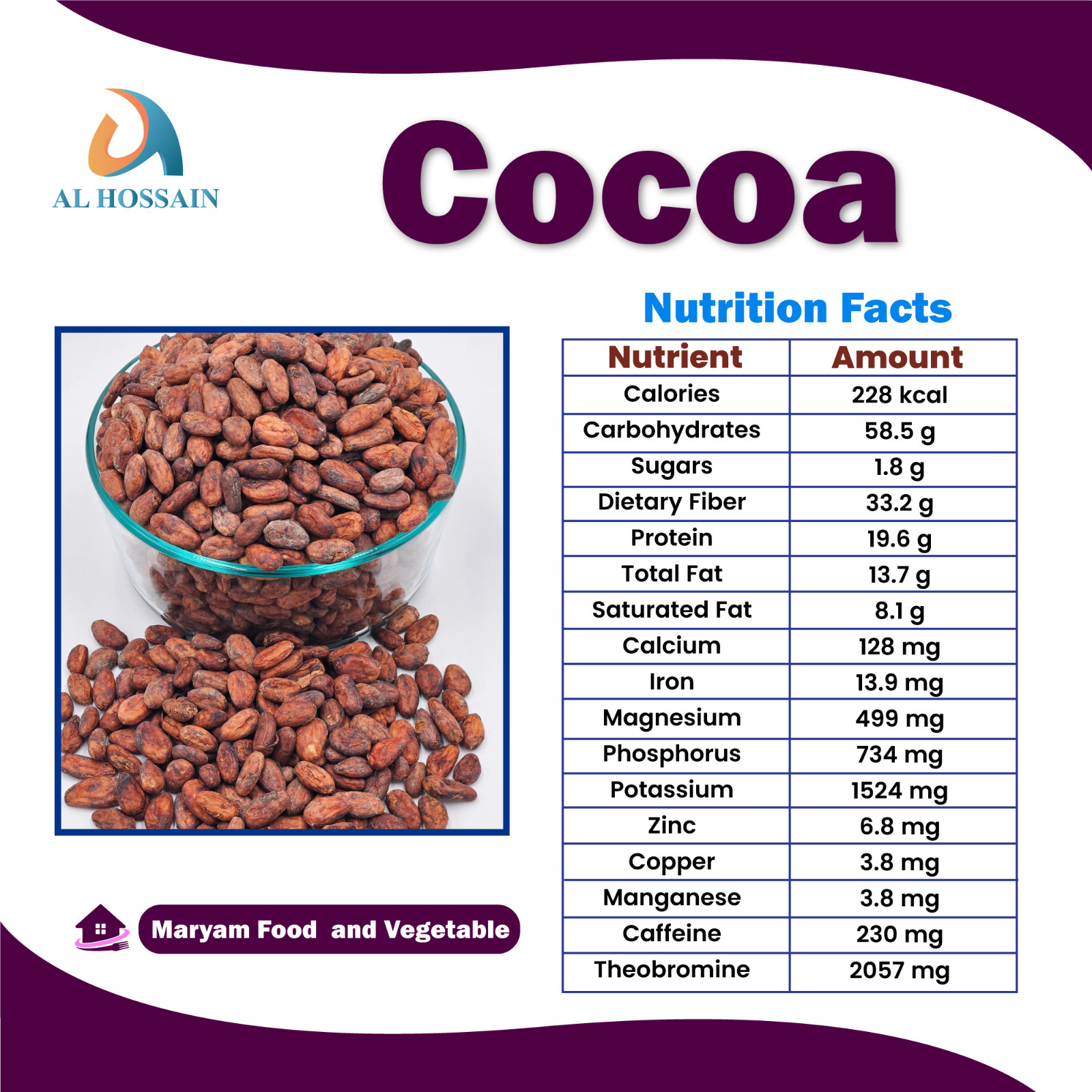 Al Hossain Guatemalan cocoa bean 11 lb | Rich Cacao Flavor Bulk Chocolate
