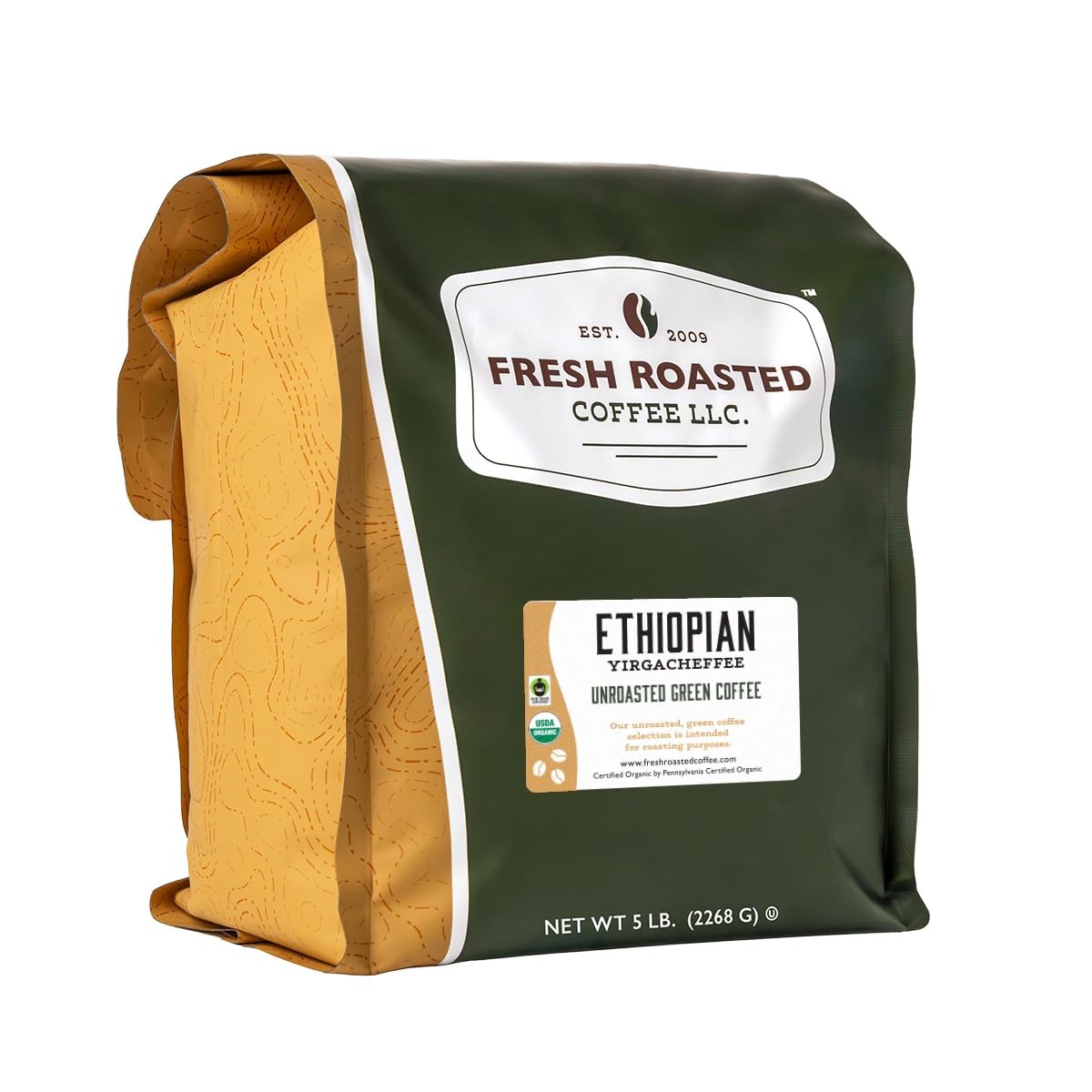 , Organic Ethiopian Yirgacheffe Unroasted Green Coffee Beans for Home Roastin…