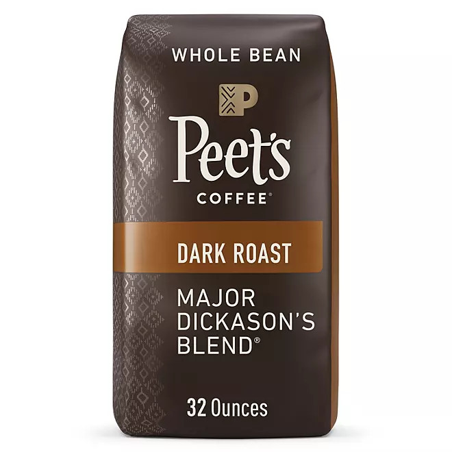Peet’s Coffee Major Dickason’s Blend DARK ROAST, Whole Bean, 32 oz.