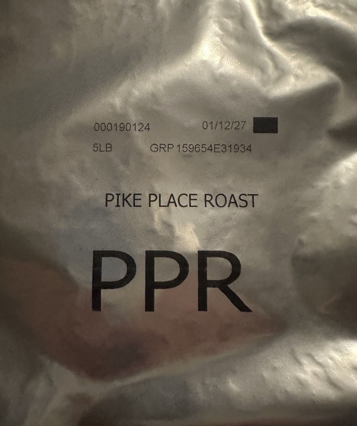Starbucks Pike Place Roast 5lb Bag Whole Beans 01/12/2027 Medium Roast Coffee