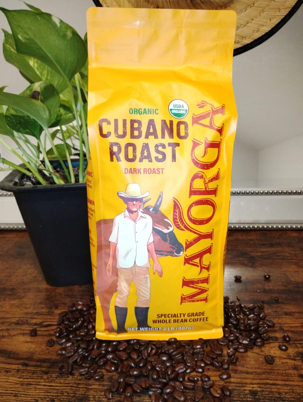 Mayorga Cafe Dark Roast USDA Organic Specialty Grade Whole Bean Coffee 2 Lb NEW