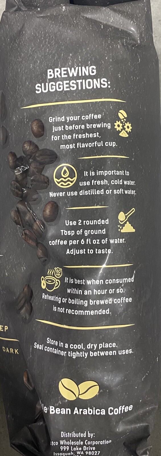 6x Kirkland Signature FRENCH ROAST WHOLE BEAN Dark Roast Coffee 2.5 Lb – 6 PACK