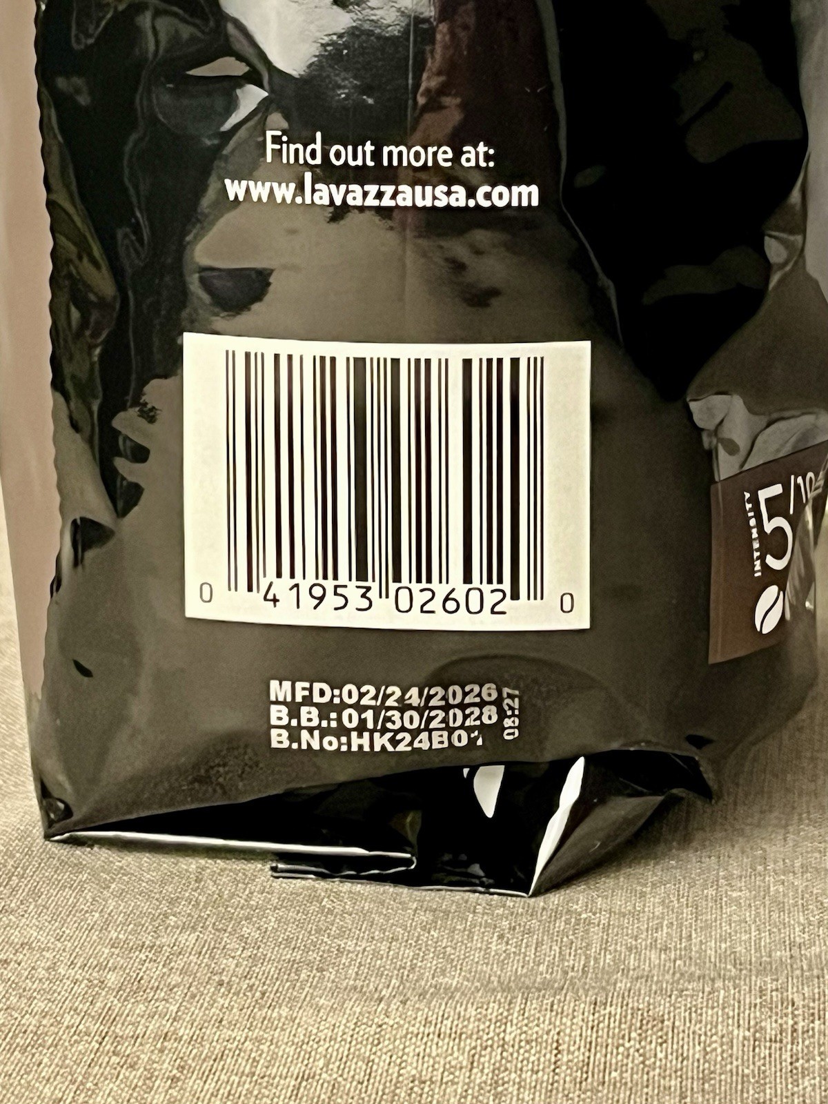 Lavazza Espresso Whole Bean Coffee 1 Kg 2.2 lb Medium Roast BB 1/30/28