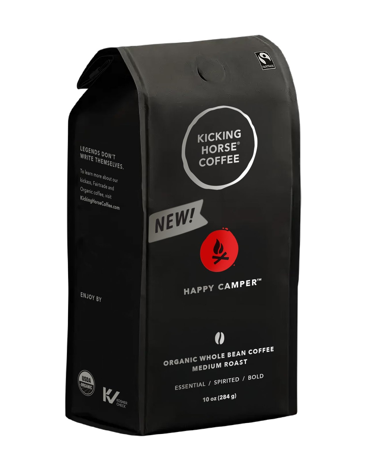 Happy Camper Whole Bean Coffee, 10 Ounce – Certified Organic, Fairtrade, Kosh…