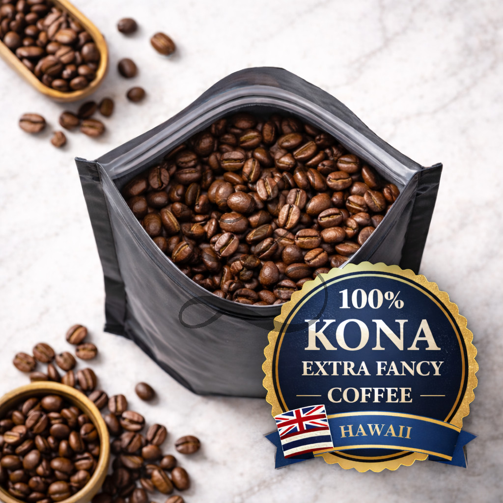 Kona Coffee | Extra Fancy Grade | 1 lb Bag | Medium Roast, Dark or Green Beans