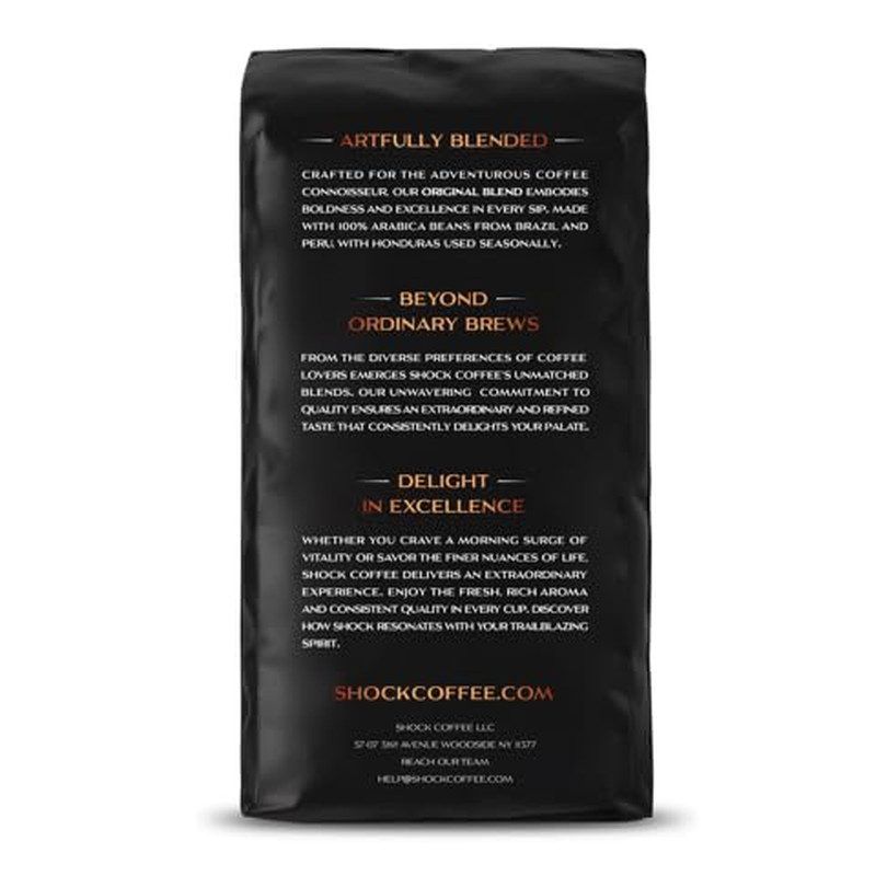 Shock Coffee Whole Bean the Strongest Caffeinated All-Natural Coffee 1 Pound
