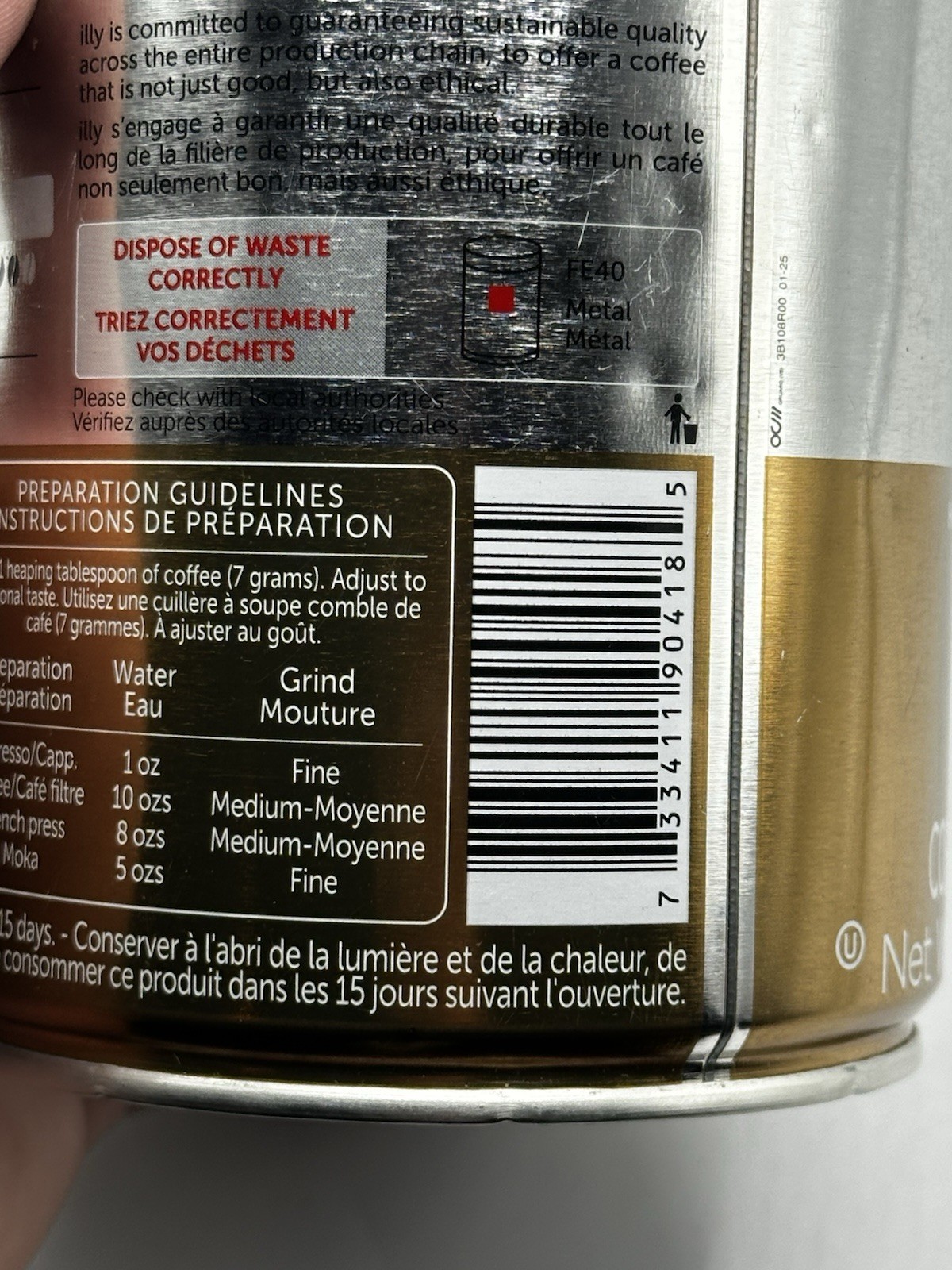 Illy Arabica Selection Costa Rica Whole Bean Coffee 8.8oz Can Honey Notes Sweet