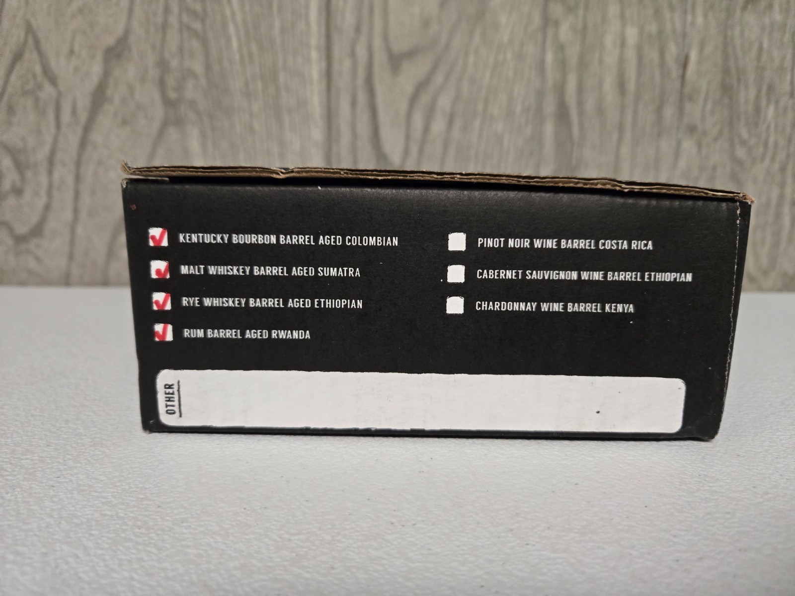 Cooper’s Cask 4 Pack Bourbon & Whiskey Barrel Aged Coffee Box Set