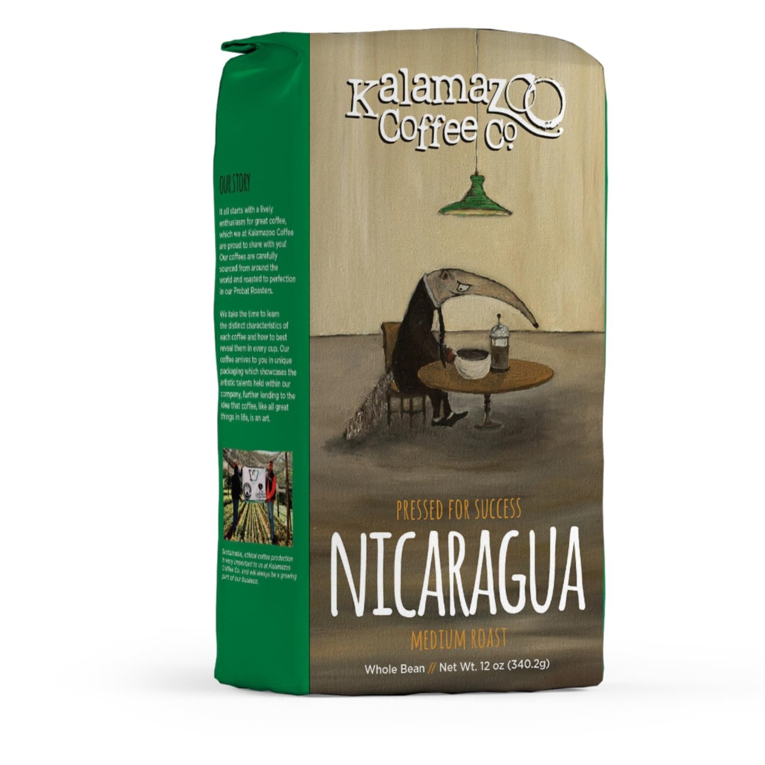 12oz Bag of Nicaragua Whole Bean Coffee – Caffeinated Medium Roast Delight