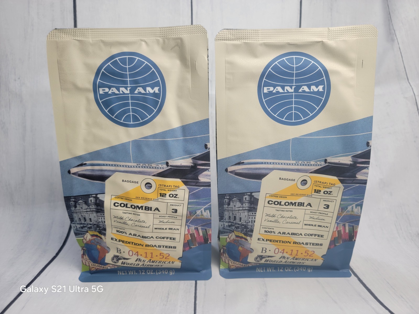 Whole Bean Medium Coffee PAN AM Colombia 12oz Lot of 2 Sealed