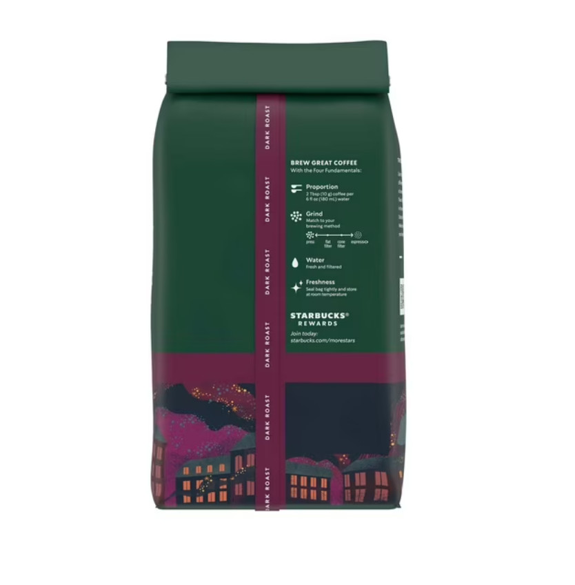 Starbucks French Roast, Whole Coffee Beans, Dark Roast Hot or Iced Coffee, 28 oz