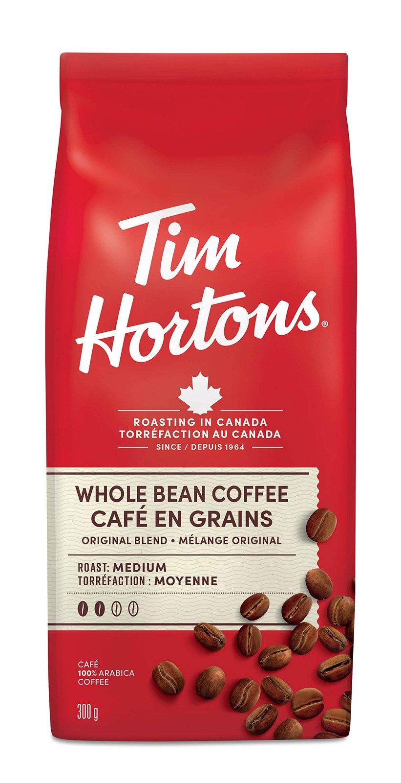 Tim Hortons Whole Bean Original Blend (coffee) 10.6 Ounce (Pack of 1)