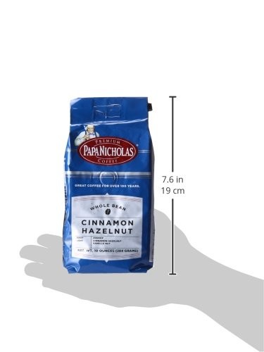 Whole Bean Coffee Cinnamon Hazelnut 10 Ounce Flavored Light Roast Air Roasted