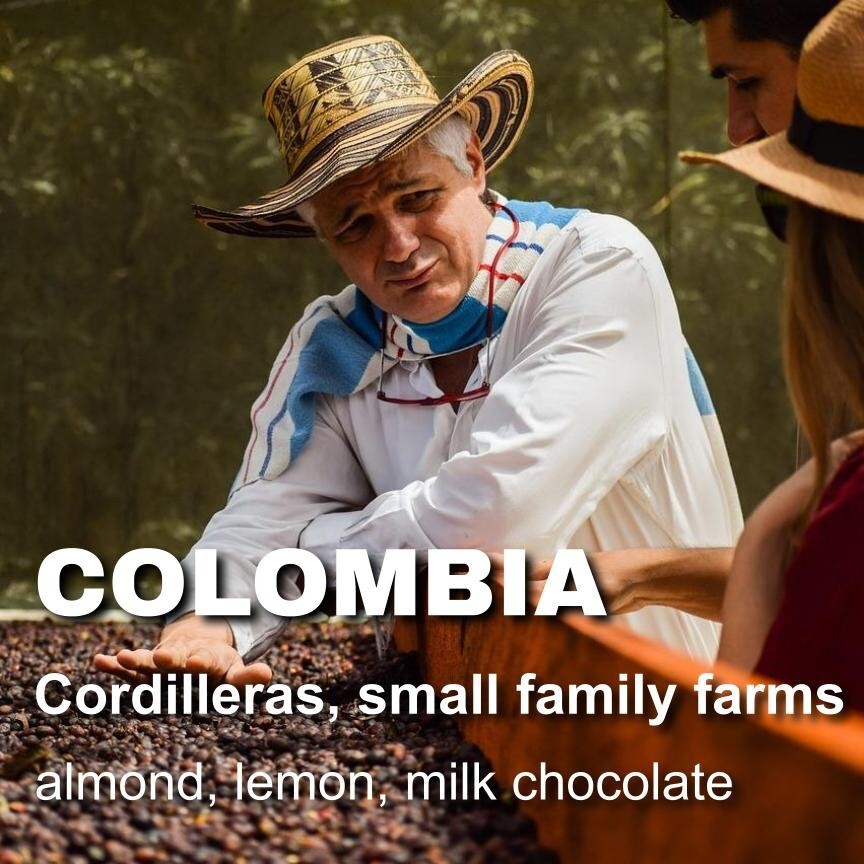 Colombia unroasted green coffee beans, Cordillera sustainable family farms, 4lbs