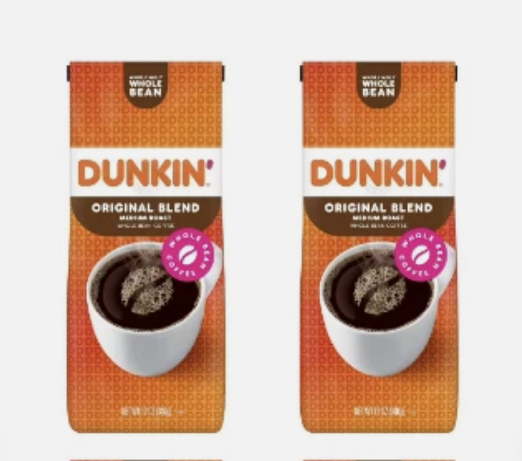 2 • Dunkin Original Medium Roast Whole Bean Coffee 12 oz Best By Date 11/21/2025