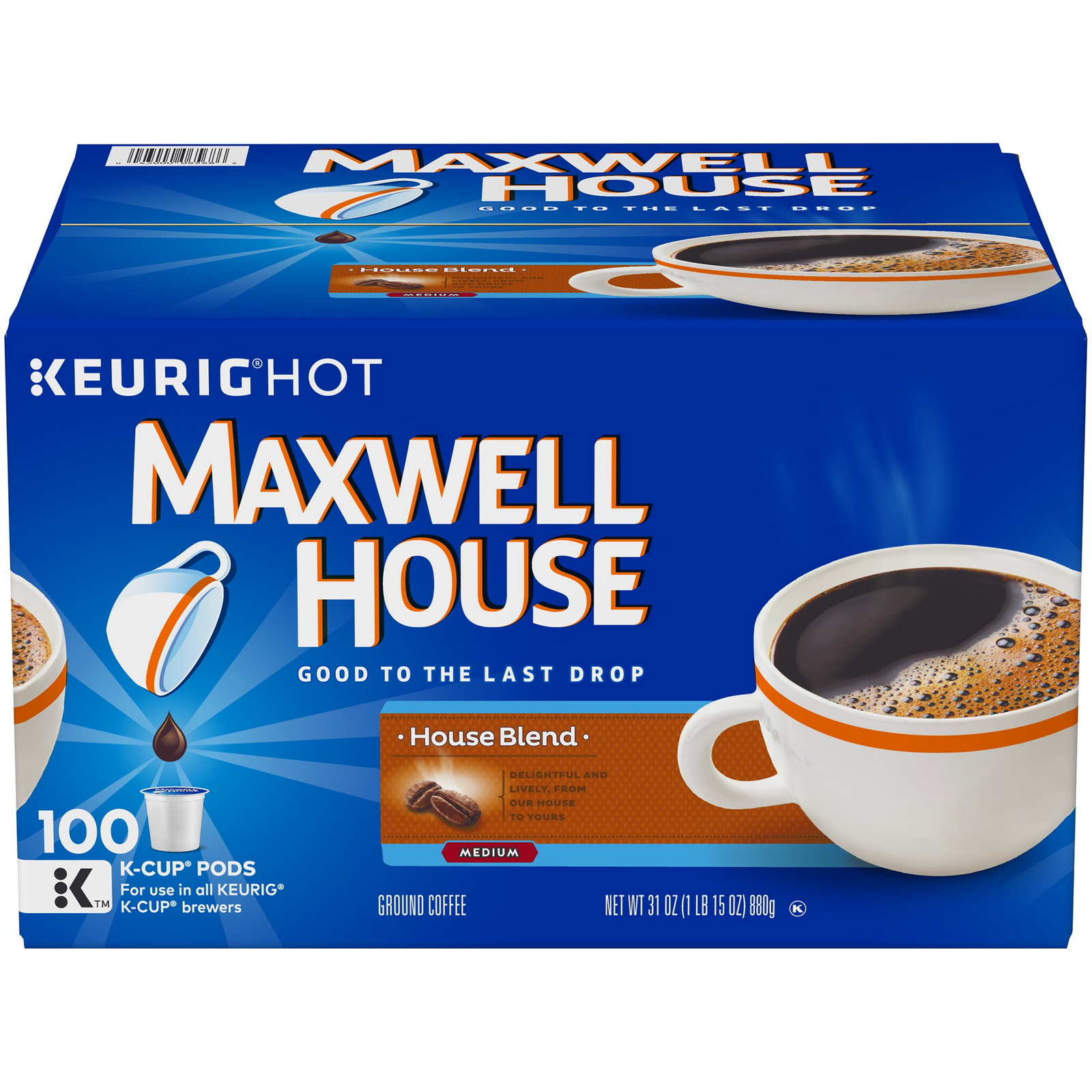 Maxwell House House Blend Medium Roast K-Cup® Coffee Pods, 100 ct Box