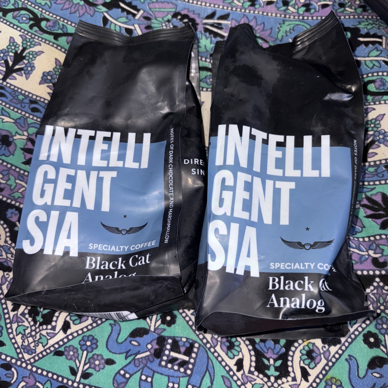 2 X Intelligentsia Black Cat Analog 12 oz. Whole Bean Med Espresso Roast Coffee