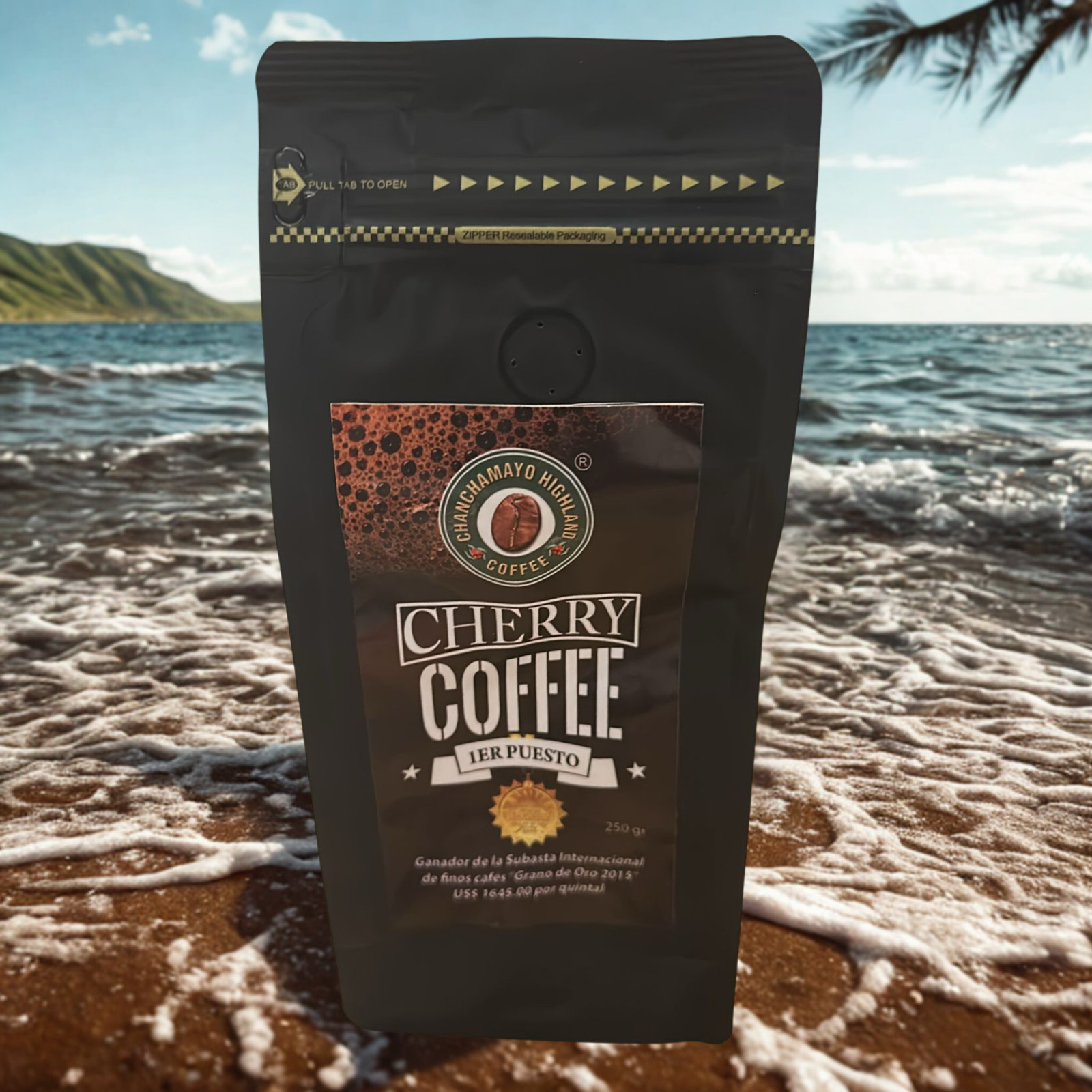 Cherry Coffee Roasted Bean From Peru Premium Roast 250g Pack Home Arabica Gift