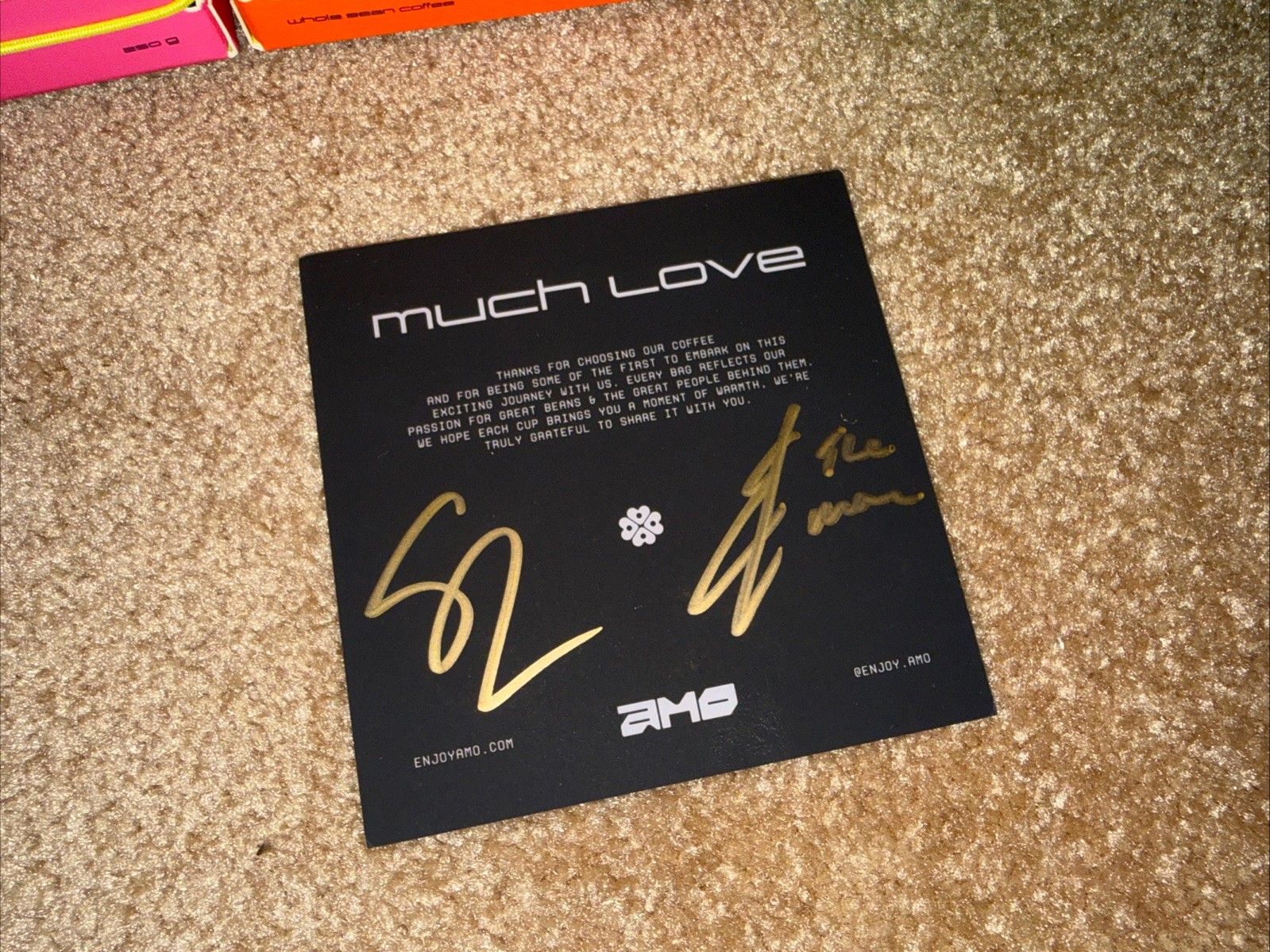 AMO COFFEE ALL 6 FLAVORS w/ CARD SIGNED BY SETH ROLLINS & BECKY LYNCH WWE WORLD