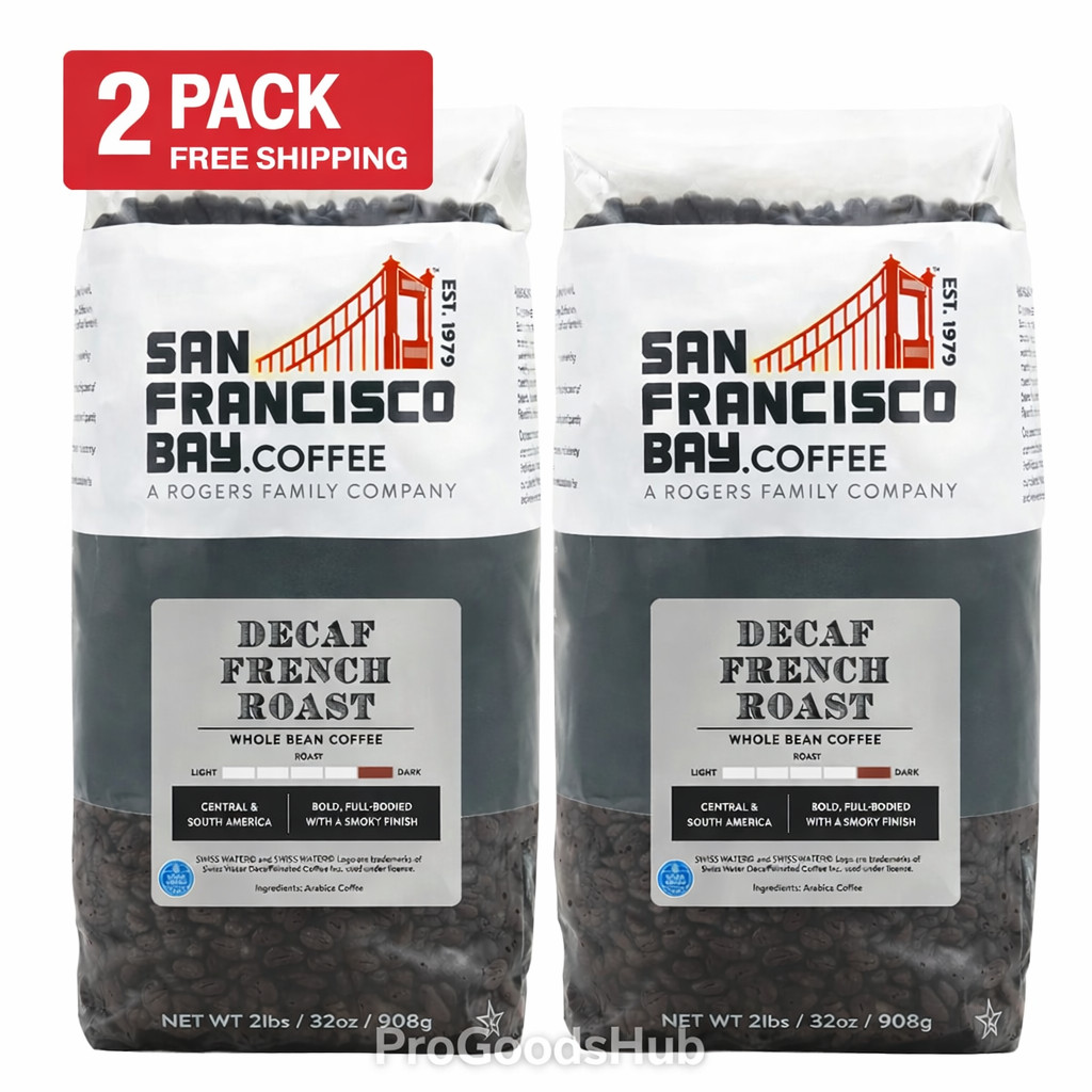 San Francisco Bay DECAF French Roast Whole Bean Coffee 2 Lb, 2-Pack (TOTAL 4LB)