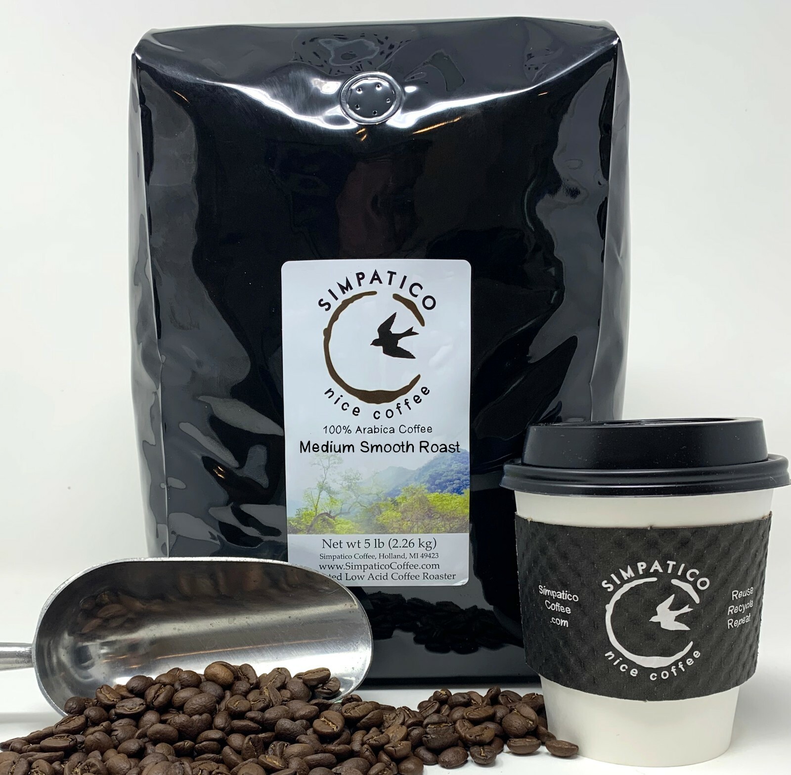 Simpatico Low Acid Coffee – Organic Medium Roast – Free Shipping
