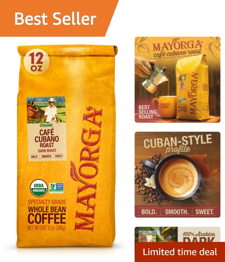 12oz USDA Organic Dark Roast Whole Bean Coffee – Smooth, Bold Flavor Experience