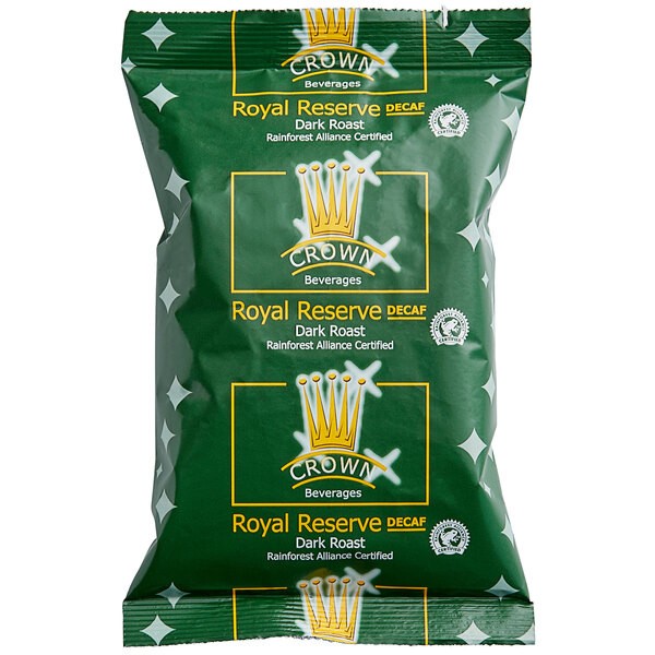 Crown Beverages Royal Reserve Sumatra Decaf Coffee Packet 2.75 oz. – 24/Case