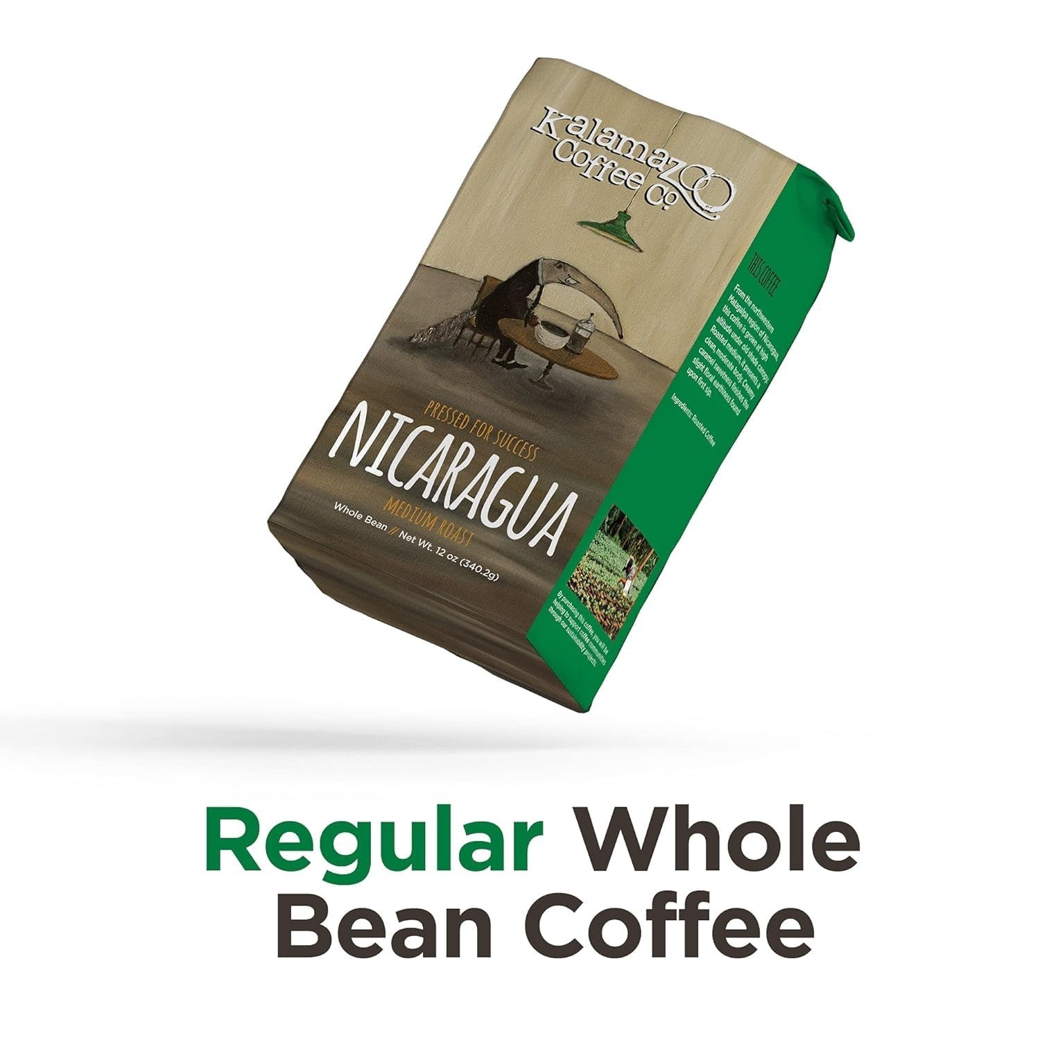 12oz Bag of Nicaragua Whole Bean Coffee – Caffeinated Medium Roast Delight