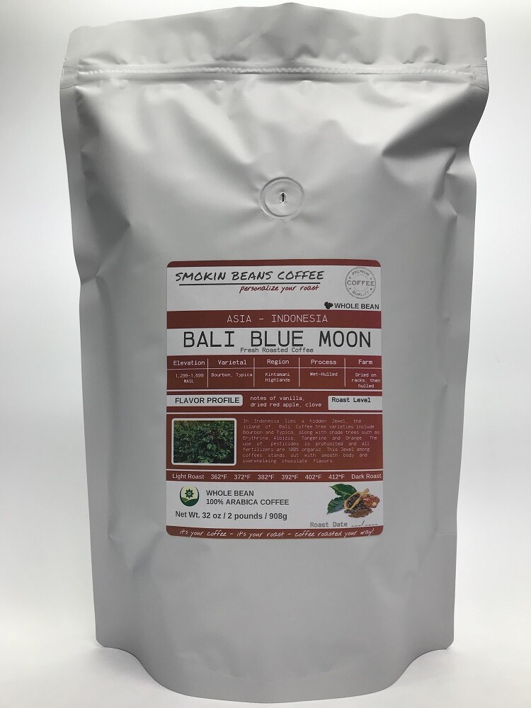 8oz/5lb – Bali Blue Moon – Indonesia – Premium Fresh Roasted To Order Coffee