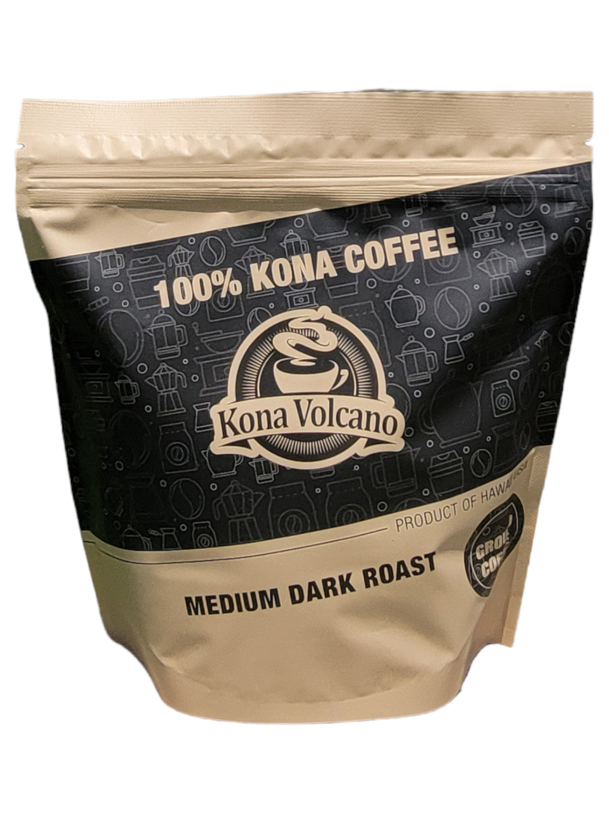 Ground Kona Volcano Coffee 8oz Bag – Medium Dark Roast